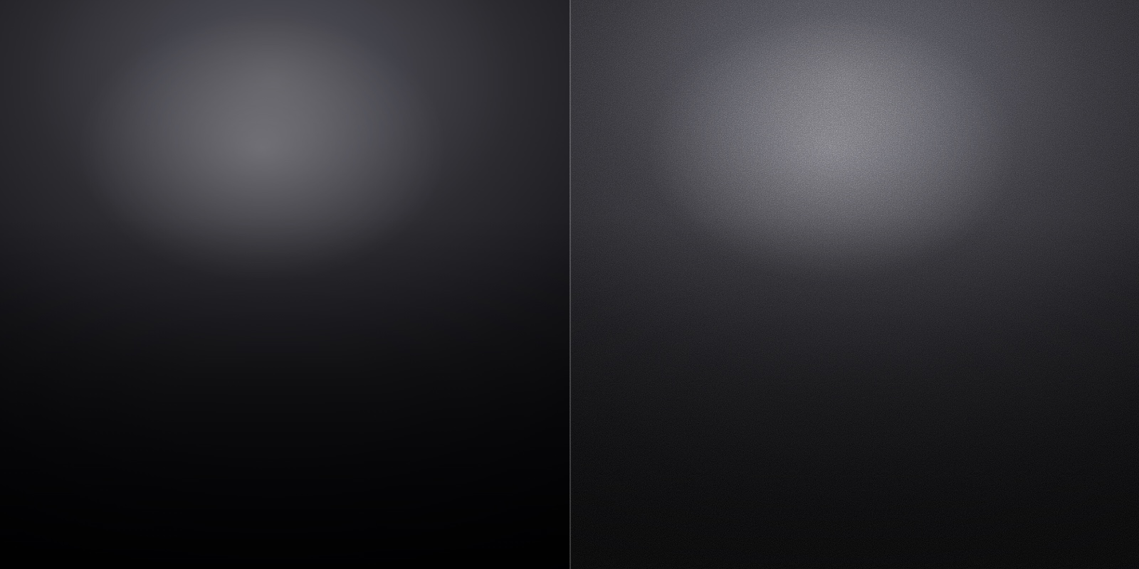 Comparaison côte à côte du même visuel avec et sans overlay de grain argentique